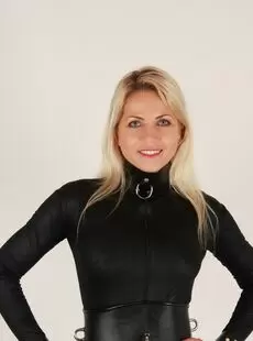 BeltBound Jenni C Bound In Tight Black Spandex