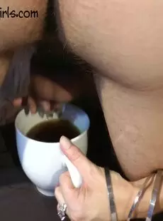 cow milking hubby into his coffee 