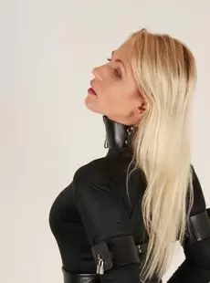 BeltBound Jenni C Bound In Tight Black Spandex